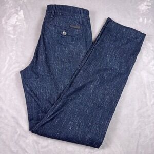 AG Adriano Goldschmied Marshall Slim Trouser Navy Blue Speckled Pants 32